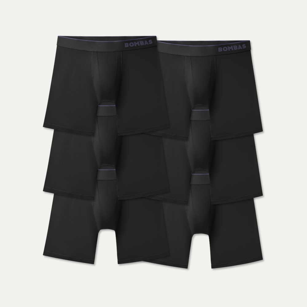 Men's Sport Flyless Boxer Brief 6-Pack - Black L