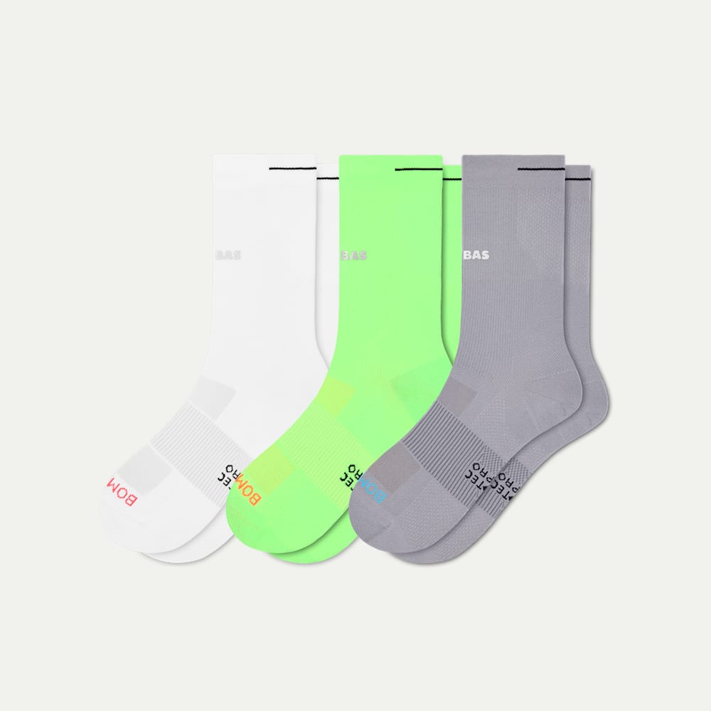 Women's RunPro Half Calf Sock 3-Pack - moonlight lime mix L