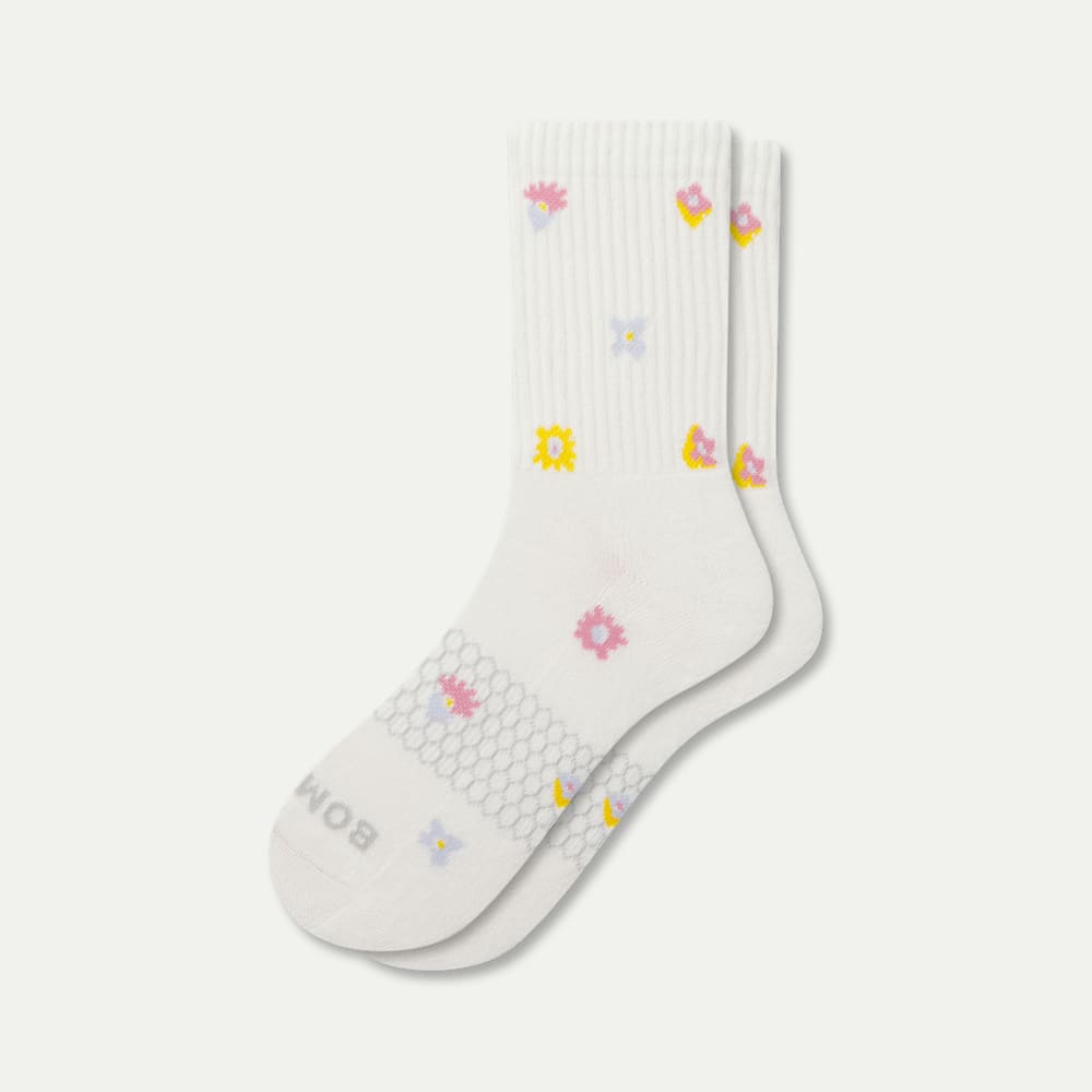 Women’s Garden Party Half Calf Sock -soft white L [10149]