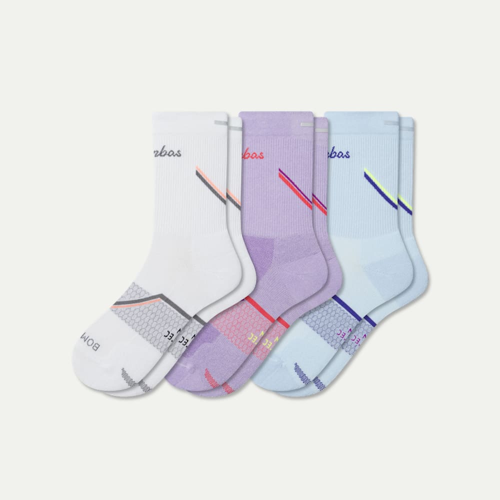 Women's Running Half Calf Sock 3-Pack - lavender blue mix L [10187]
