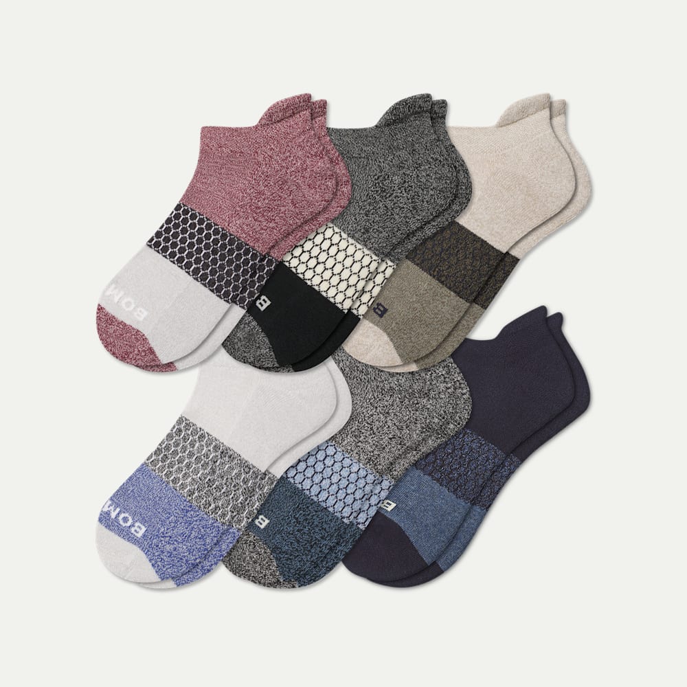 Men's Tri-Block Ankle Sock 6-Pack - charcoal navy mix L [10303]
