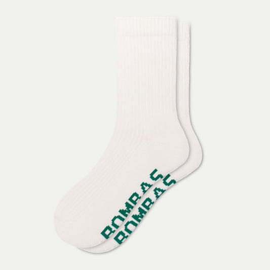 Summer Slub Half Calf Socks - Soft White L [10392]