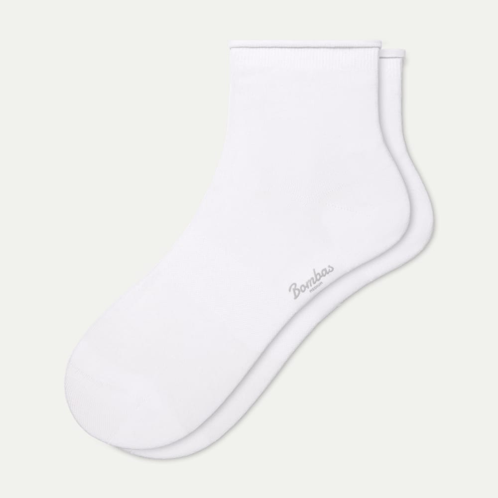 Lightweight Roll Top Quarter Socks - white L [10425]