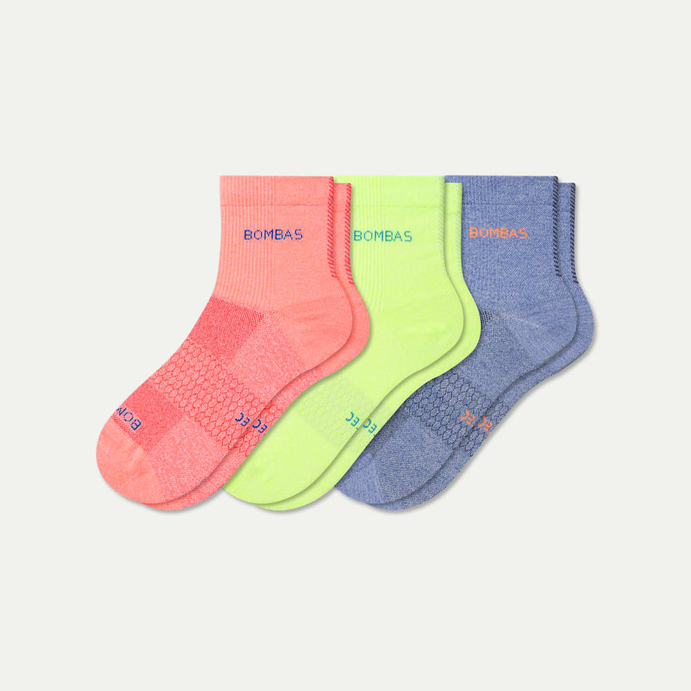UltraLite Sport Quarter Sock 3-Pack - peach yellow mix L [10575]
