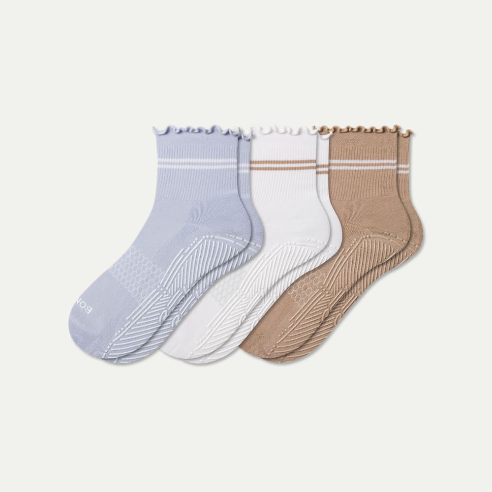 Studio Gripper Quarter Socks - white maple mix L [10582]