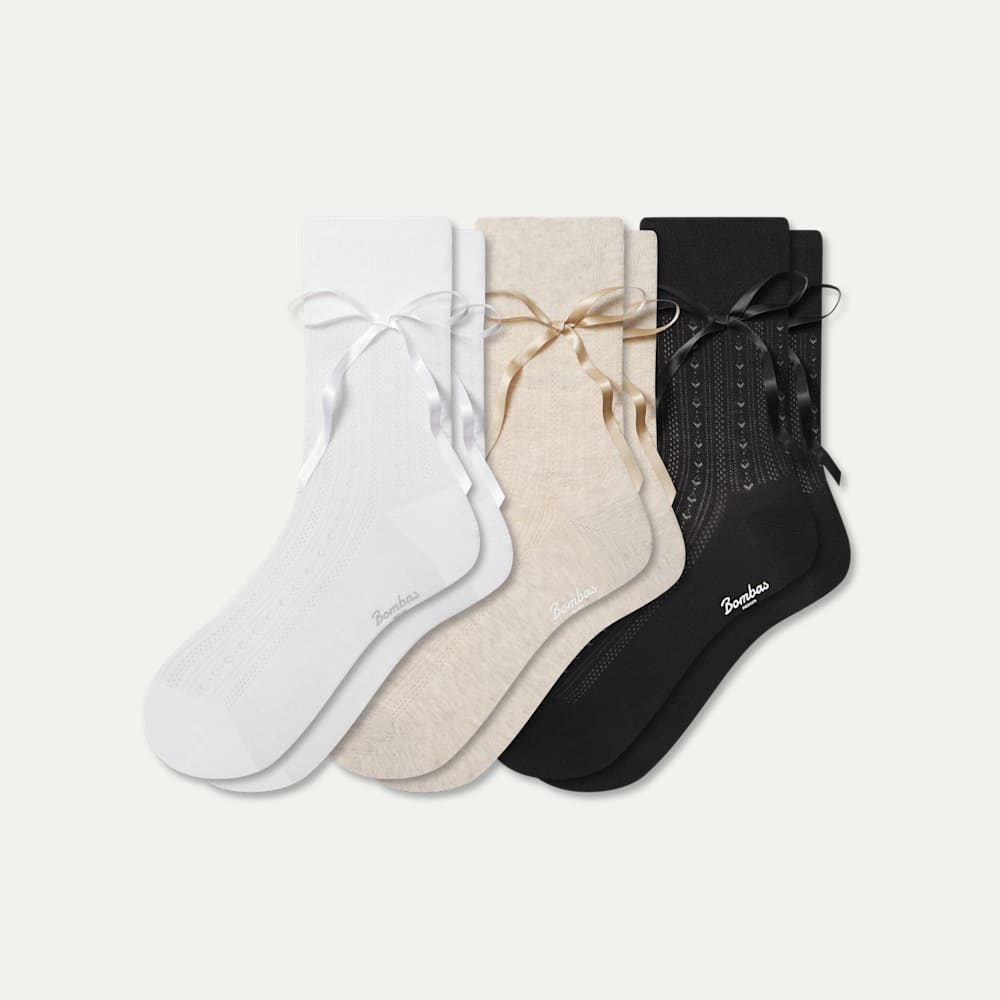 Lightweight Bow Half Calf Socks - neutral mix L [10623]