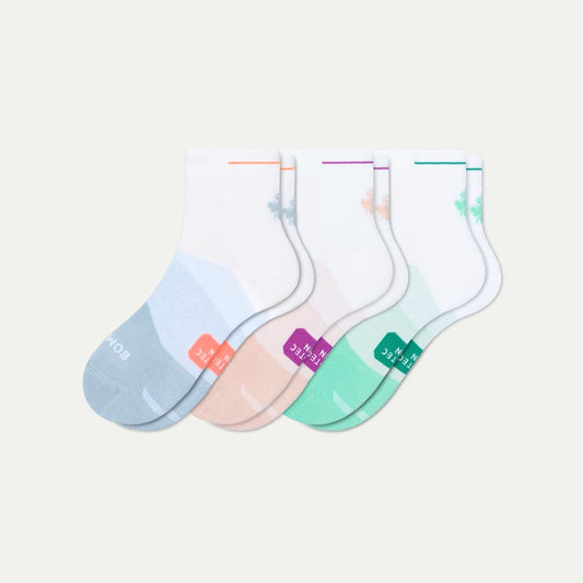 Run Quarter Socks - pink shadow mix L [11180]