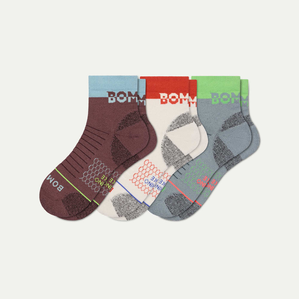 Merino Wool Blend Hiking Quarter Socks - vintage plum mix L [11228]