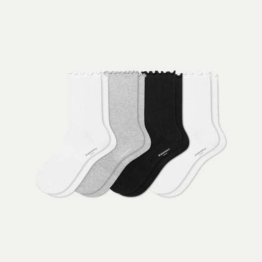 Ruffle Rib Half Calf Socks - core mix L [11254]