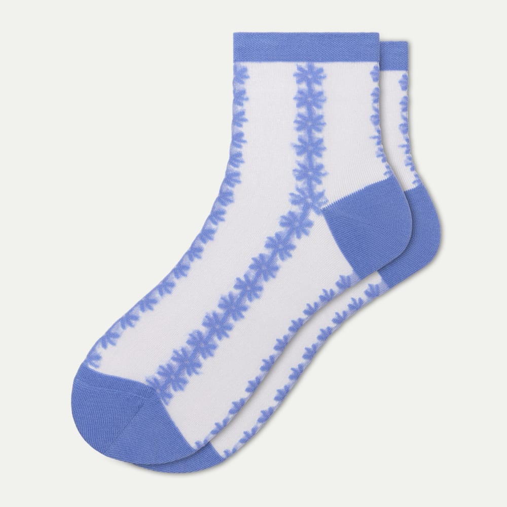 Sheer Quarter Socks - Hydrangea L [11329]
