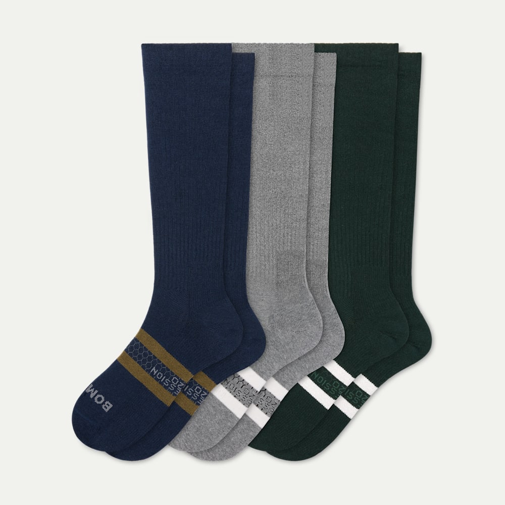 Everyday Compression Knee High Socks (15-20mmHg) - Navy Forest Mix L [11497]