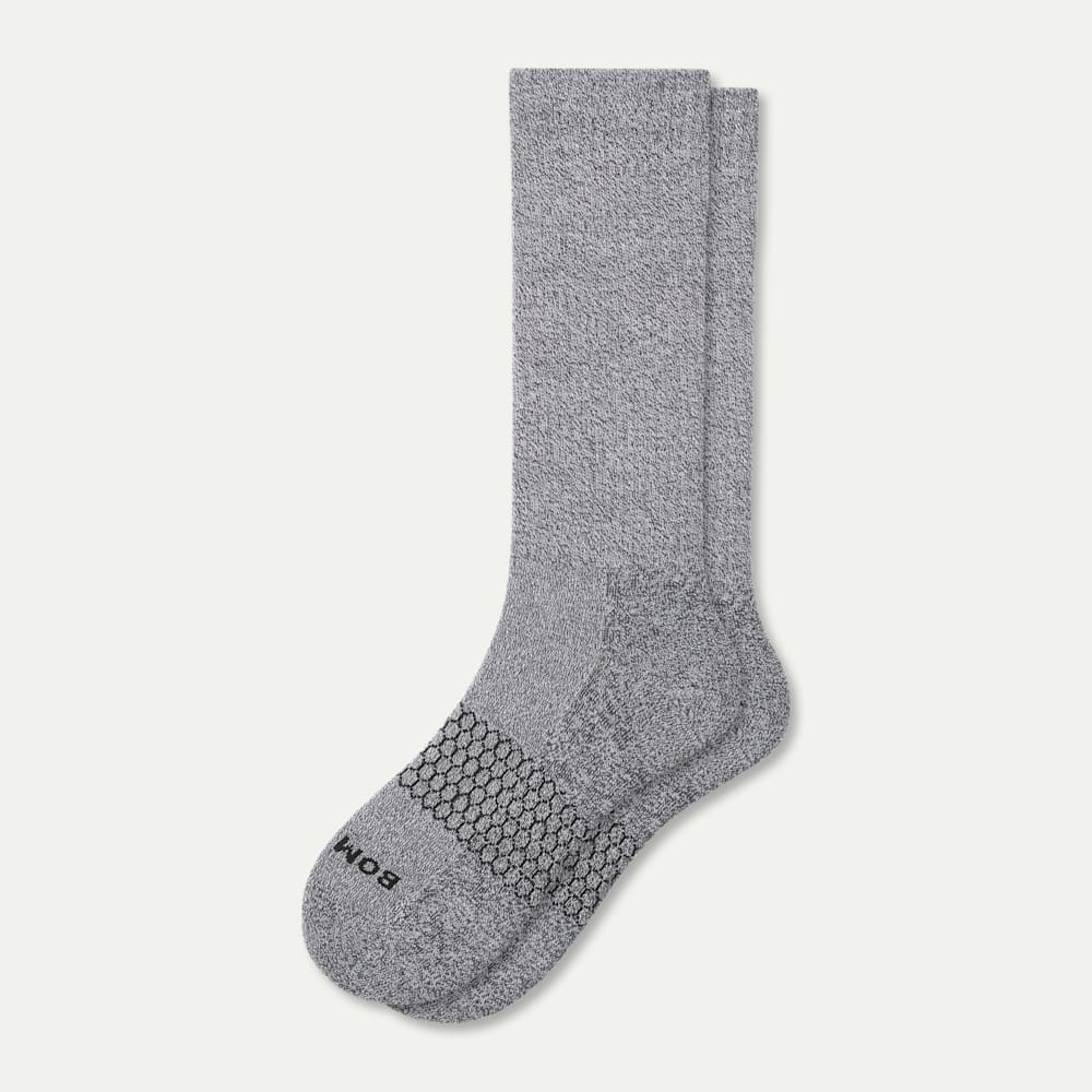 Marl Calf Socks - Charcoal / White L [3129]