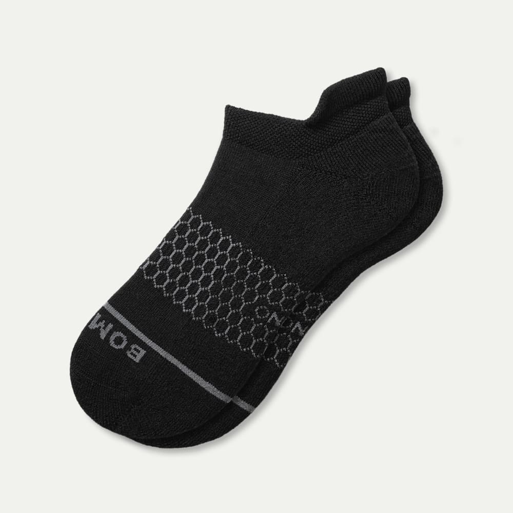 Merino Wool Bland Ankle Socks - Black L [7531]