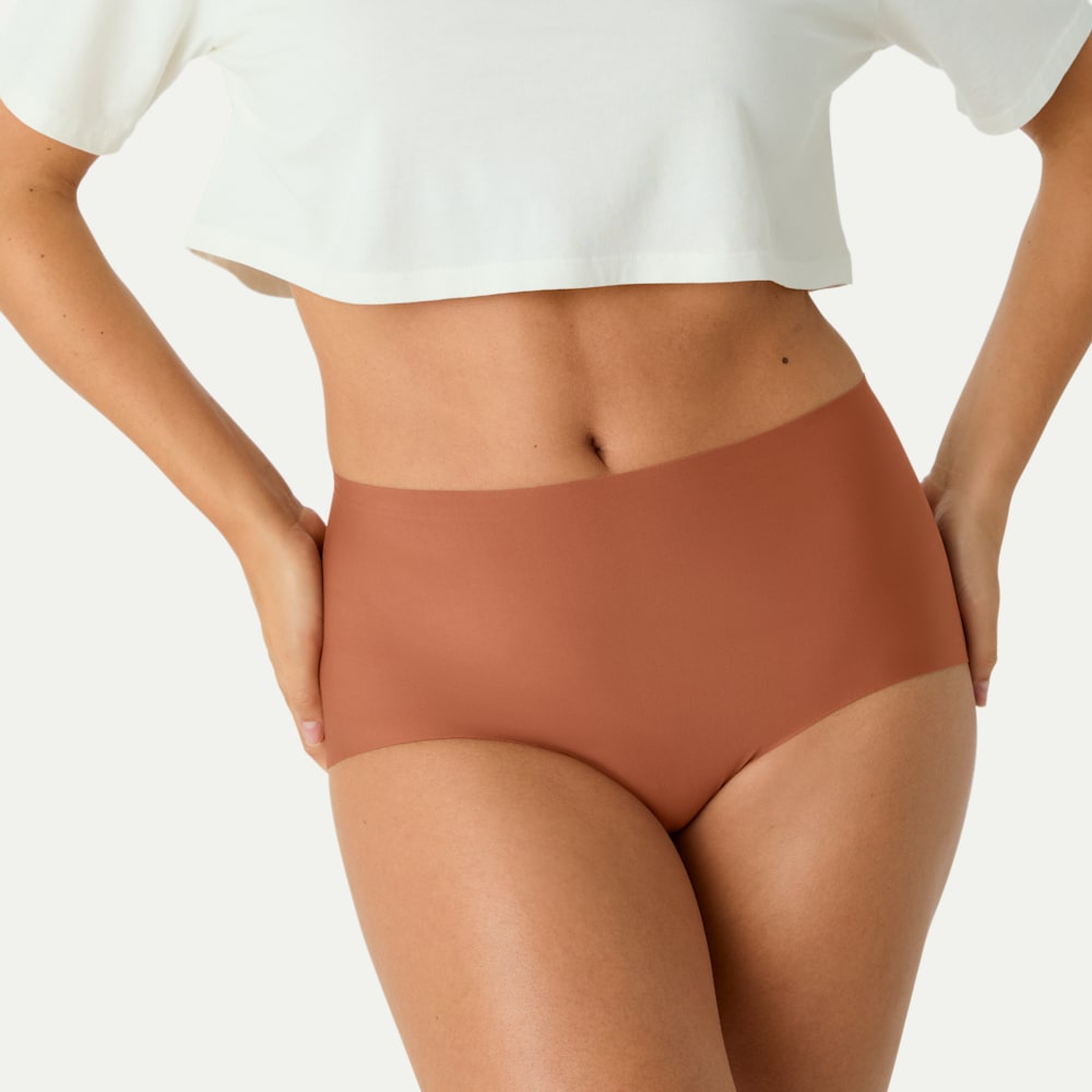 Women’s No Show High Rise Boyshort - Pecan - WO1 [7691]