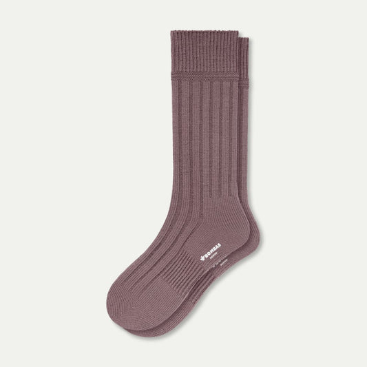 Merino Cashmere Blend Calf Socks - Mineral Purple L [8155]
