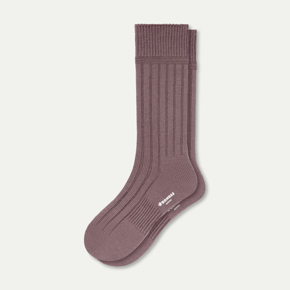 Merino Cashmere Blend Calf Socks - Mineral Purple L [8155]