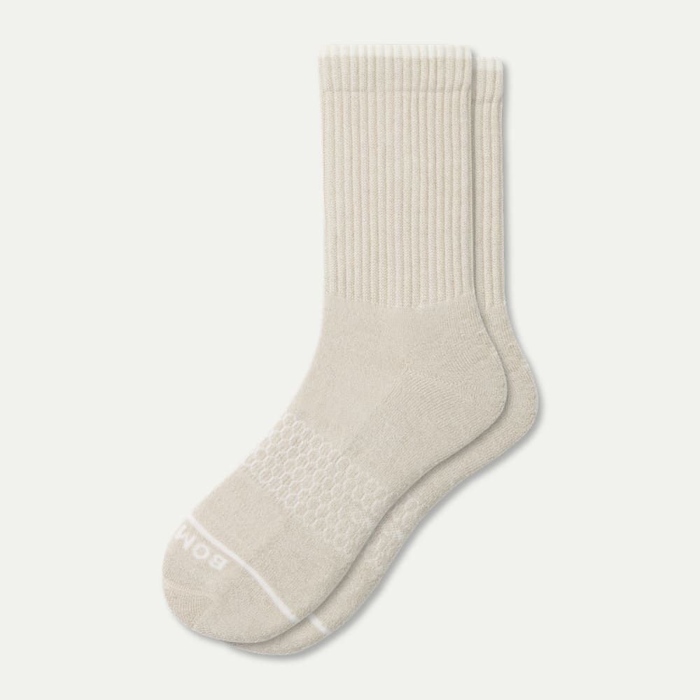Merino Wool Blend Half Calf Socks - Khaki L [8625]