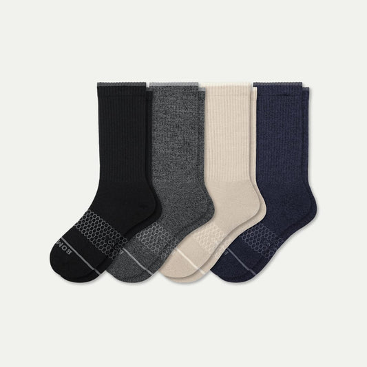 Merino Wool Blend Calf Sock 4-Pack - dark mix [8795]