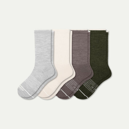 Merino Wool Blend Calf Sock 4-Pack - shades mix [8796]