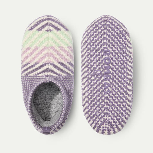 Patterned Gripper Slipper - Antique Purple L [8803]