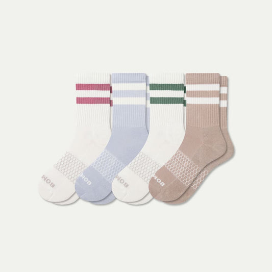 Vintage Stripes Half Calf Sock 4-Pack - sage rose mix L [10564]