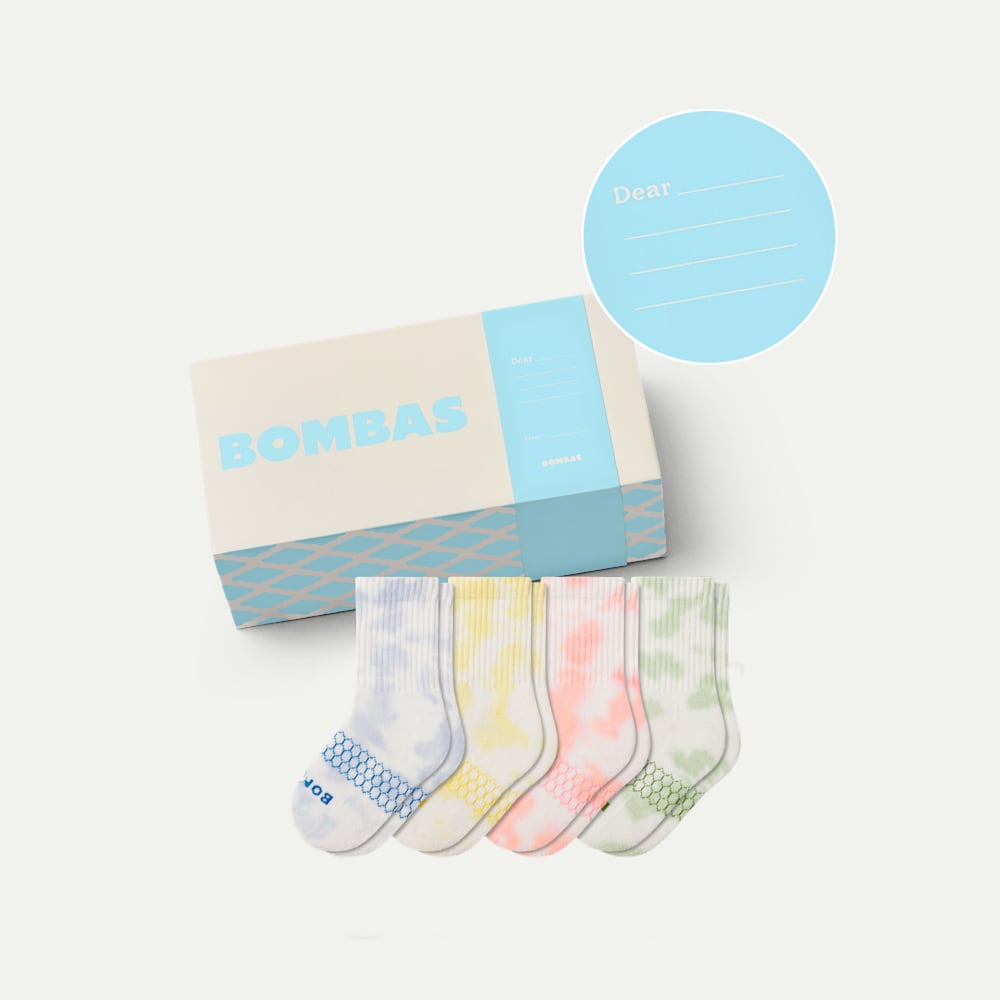 Junior Celebration Calf Sock 4-Pack Gift Box - Blank Message L [10549]