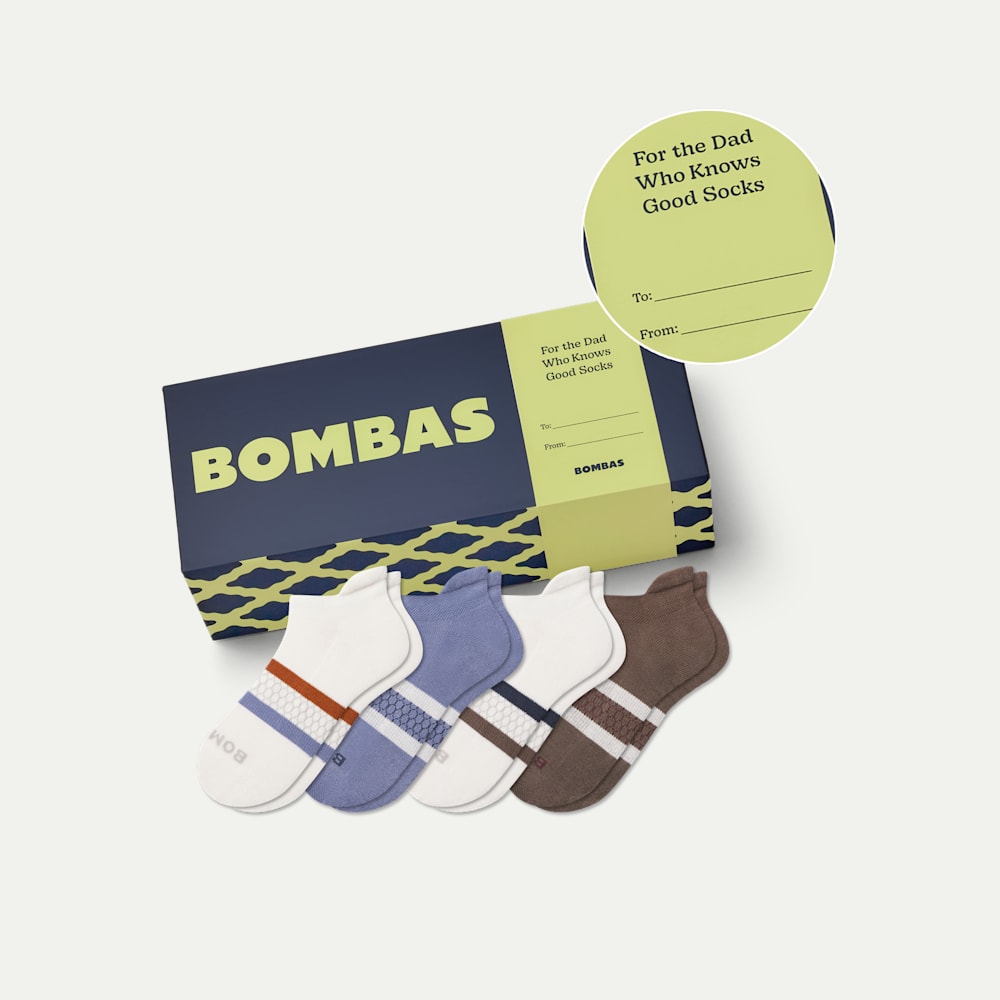 Men's Celebration Ankle Sock 4-Pack Gift Box - Father's Day L