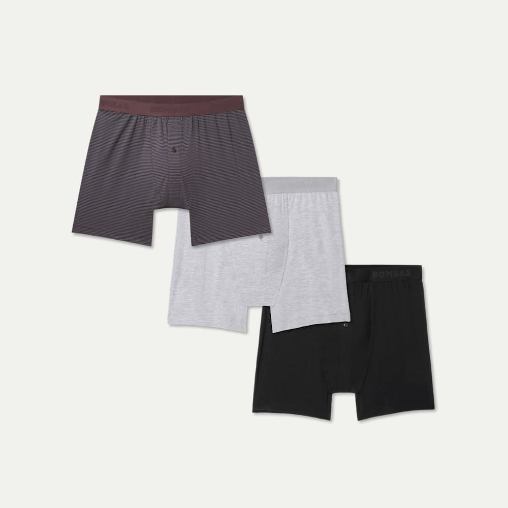 Men's Cotton Modal Blend Boxer 3-Pack - All Spice Grey Black Mix L