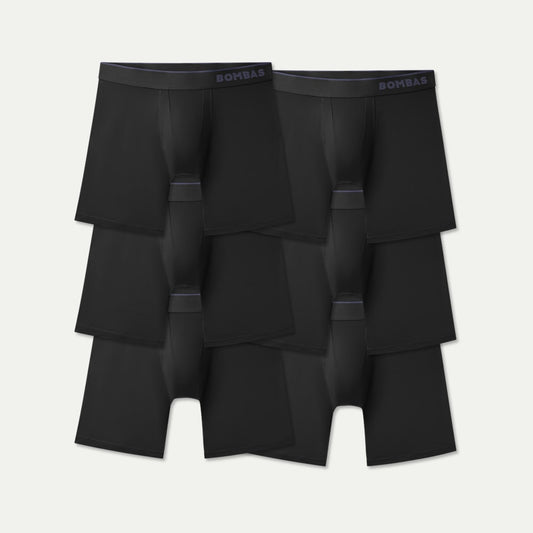 Men's Sport Flyless Boxer Brief 6-Pack - Black L