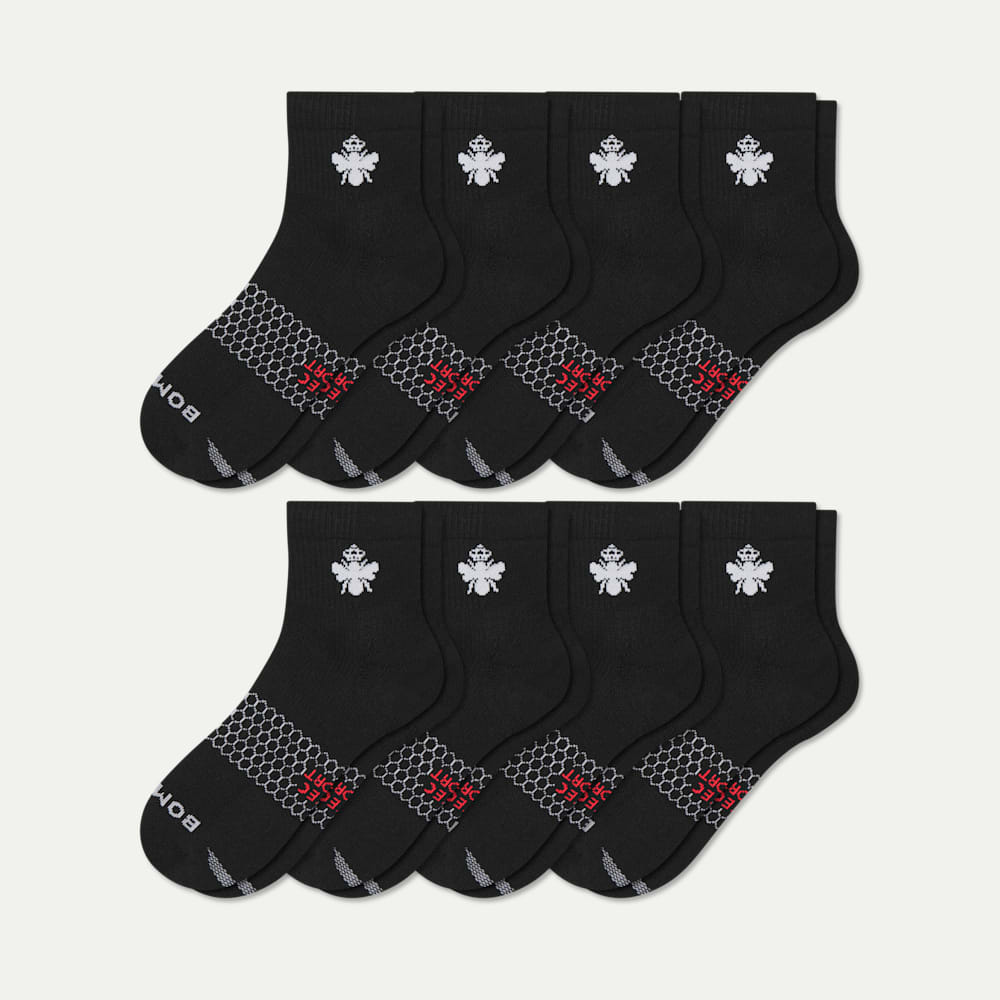 All Sport Quarter Sock 8-Pack - Black L