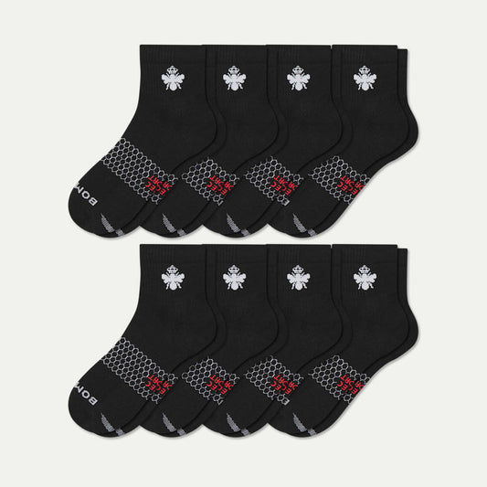 All Sport Quarter Sock 8-Pack - Black L