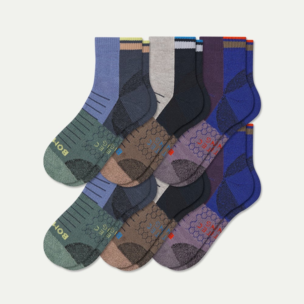 Hiking Quarter Sock 6-Pack - Botanic Blue Mix L