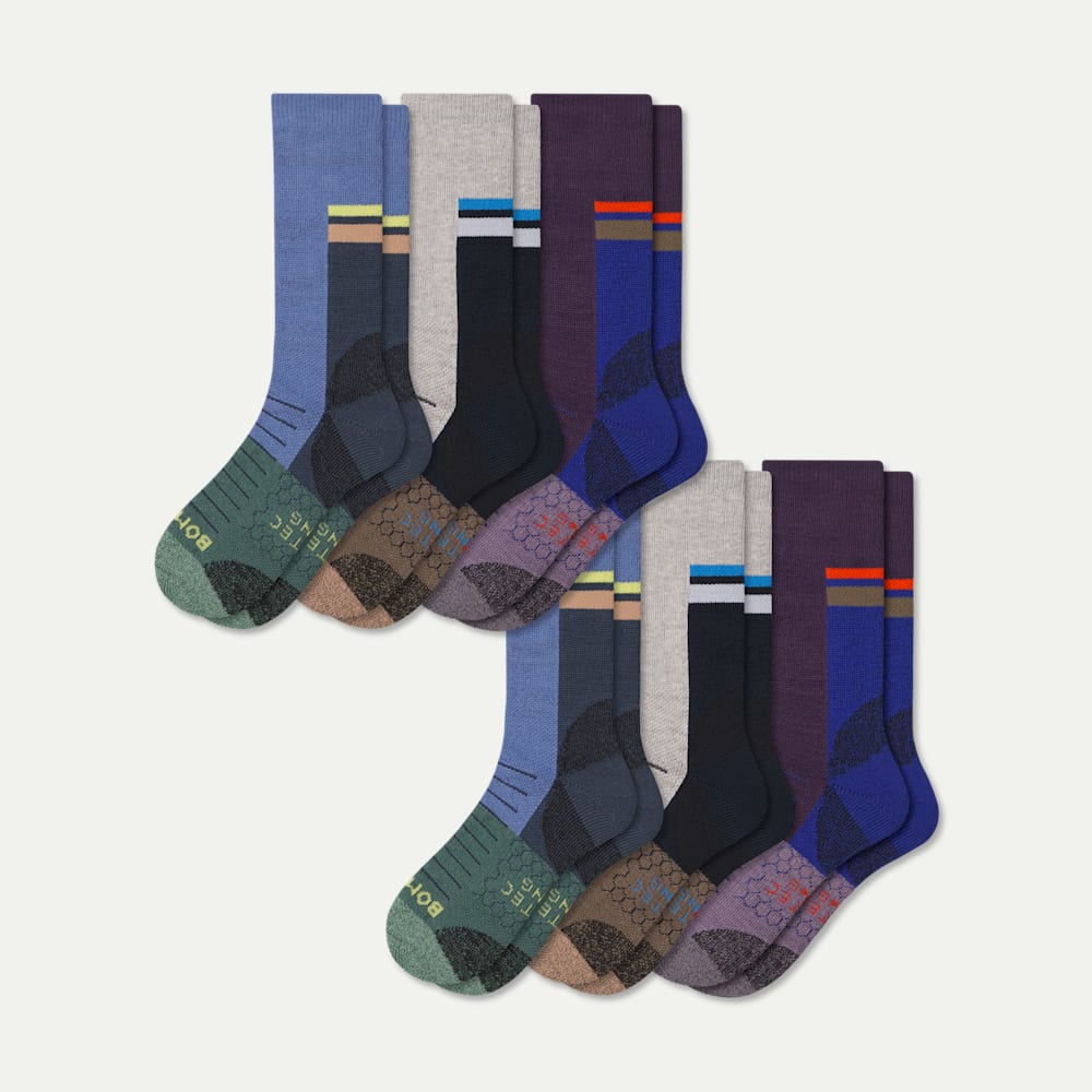Hiking Calf Sock 6-Pack - Botanic Blue Mix L