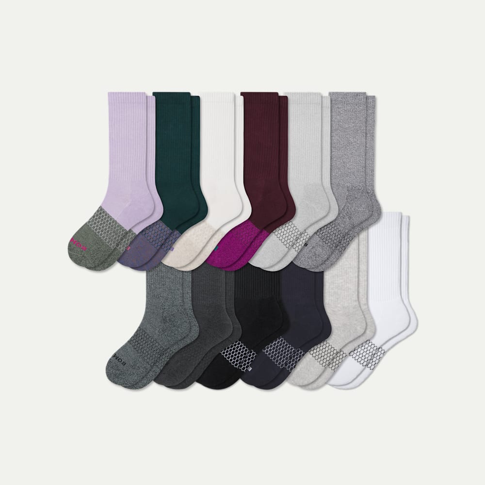 Women's Calf Sock 12-Pack - Chai Lavender Marls Mix L
