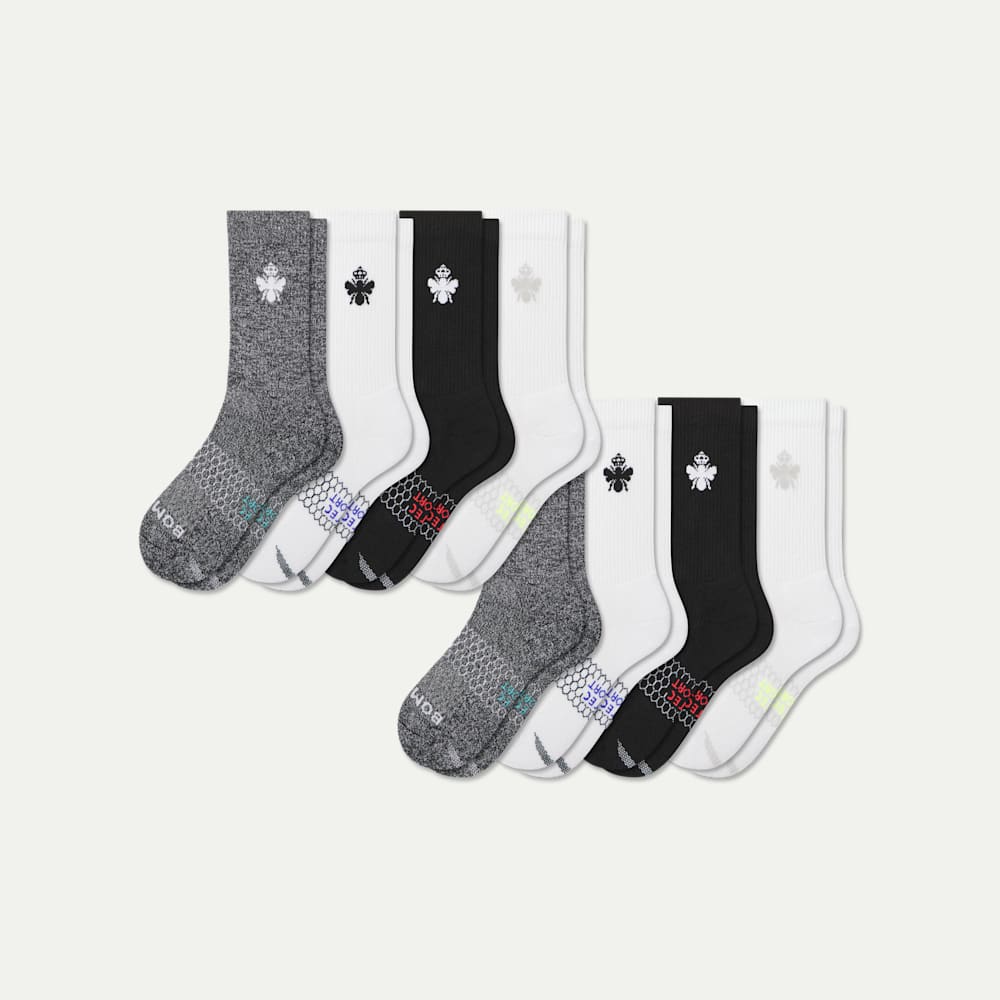 Youth All Sport Calf Sock 8-Pack - Core Mix L