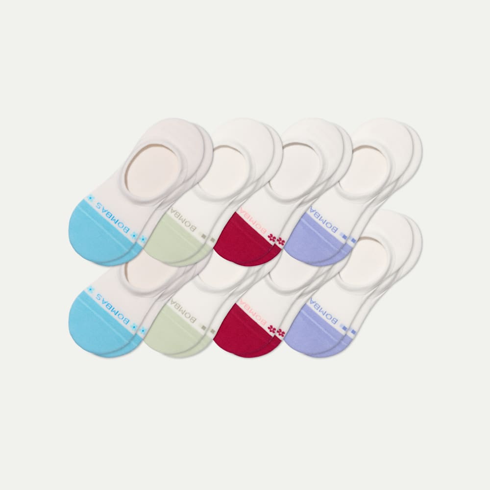 Women's Lightweight No Show Sock 8-Pack - daisy chain mix L
