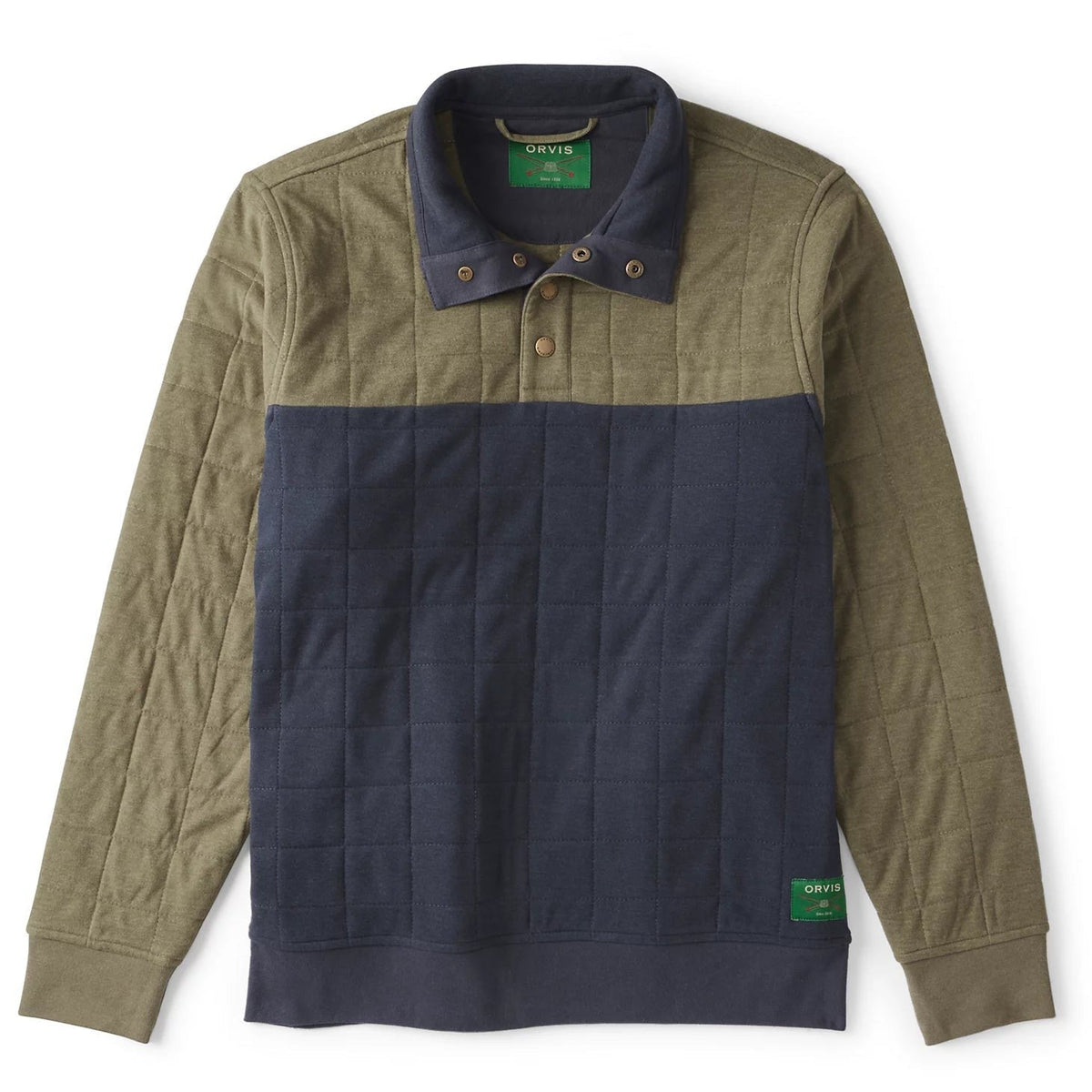 Orvis Popular Choice - Men's Battenkill Colorblock Quilted 1/4-Snap Sweatshirt