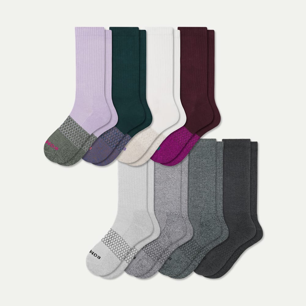 Women's Marl Calf Sock 8-Pack - Lavender Shades Mix L