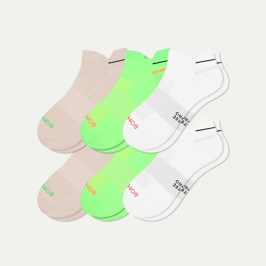 Women's RunPro Ankle Sock 6-Pack - lime sand mix L
