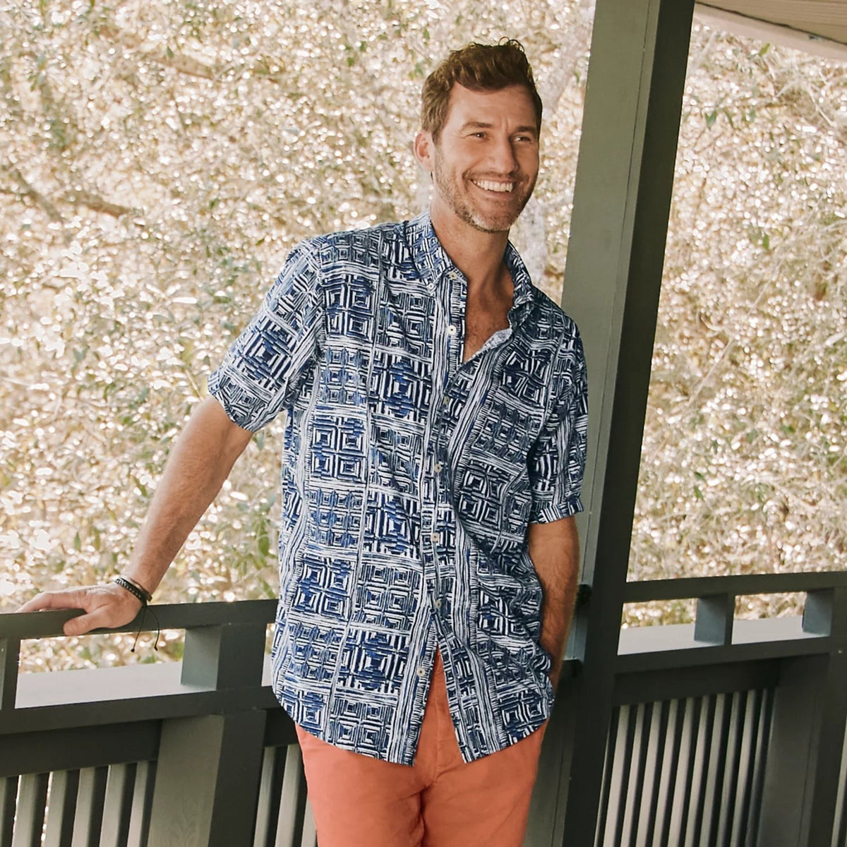 Orvis Popular Choice - Men's Heritage Poplin Printed Short-Sleeve Shirt