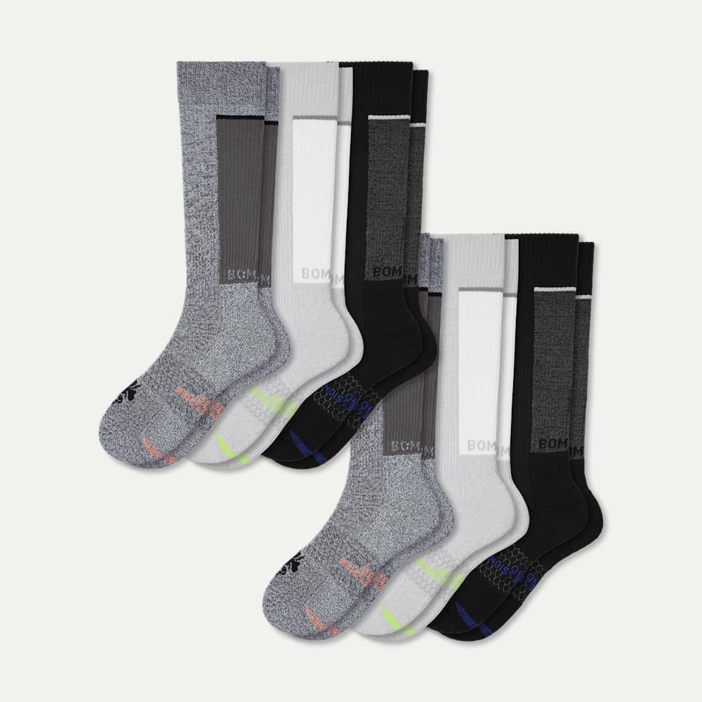 Men's Performance Compression Knee High Socks 6-Pack - black