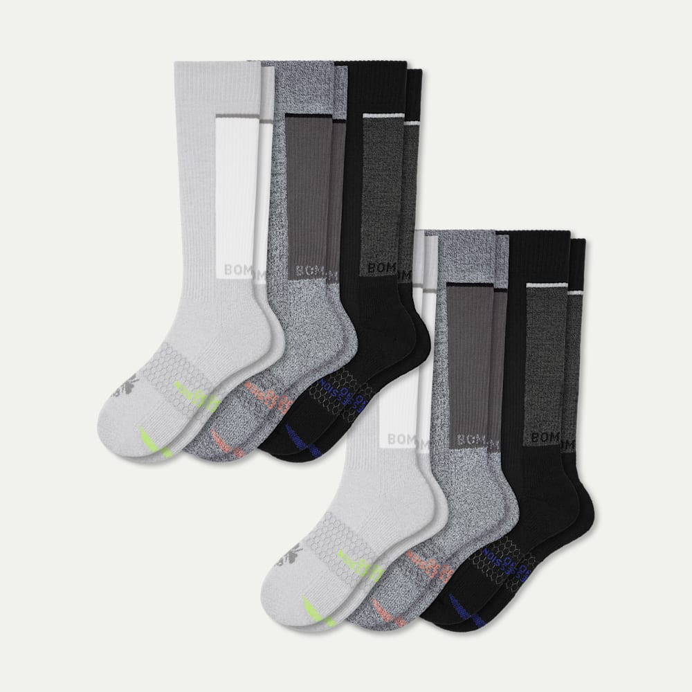 Women's Performance Compression Knee High Socks 6-Pack - mixed