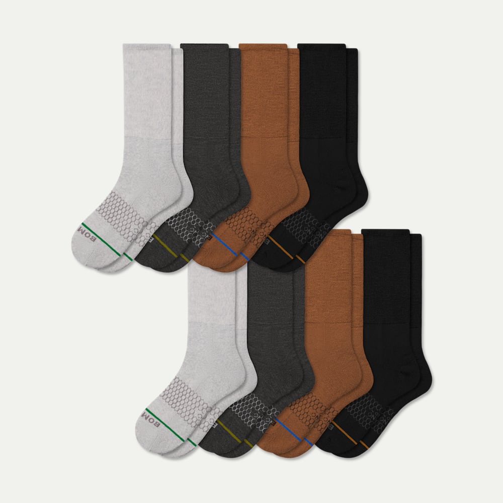 Women's Merino Blend Ultra-Stretch Calf Sock 8-Pack - Mixed L