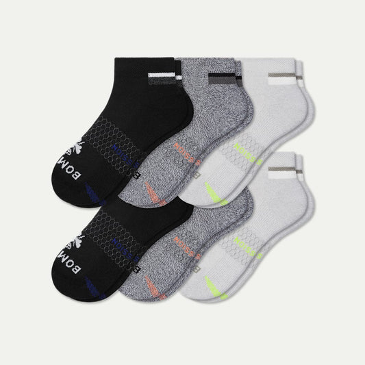 Men's Performance Compression Ankle Socks 6-Pack - black charcoal grey