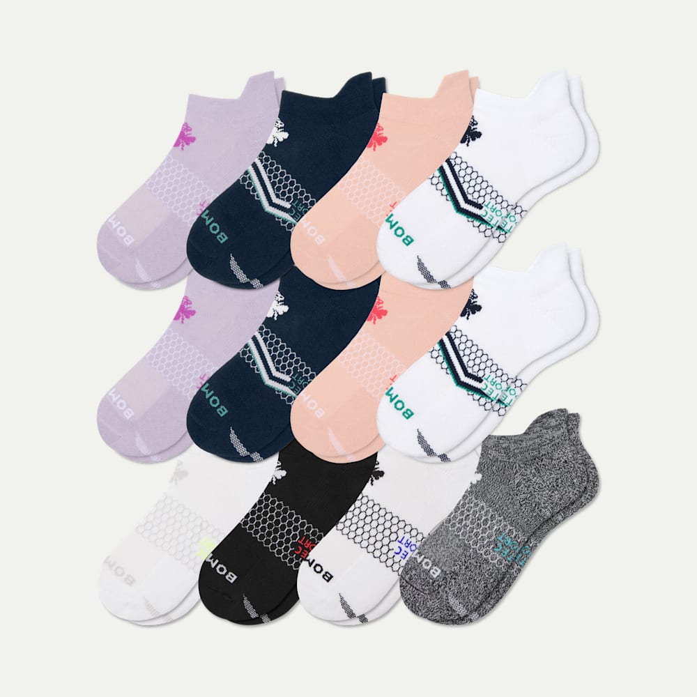 Women's All Sport Ankle Sock 12-Pack - orchid core mix L