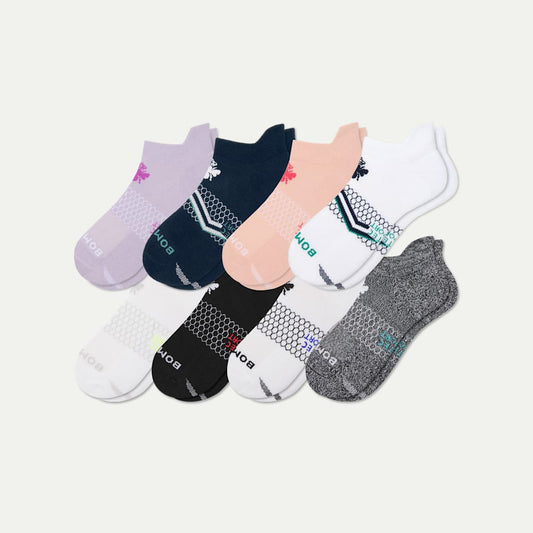 Women's All Sport Ankle Sock 8-Pack - orchid core mix L