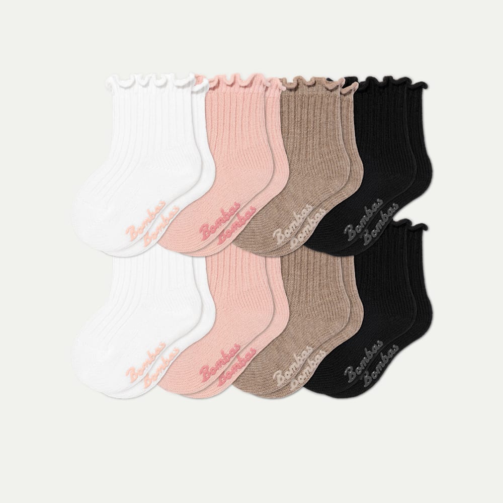 Baby Ruffle Rib Calf Sock 8-Pack (6-12 Months) - pink shadow mix L