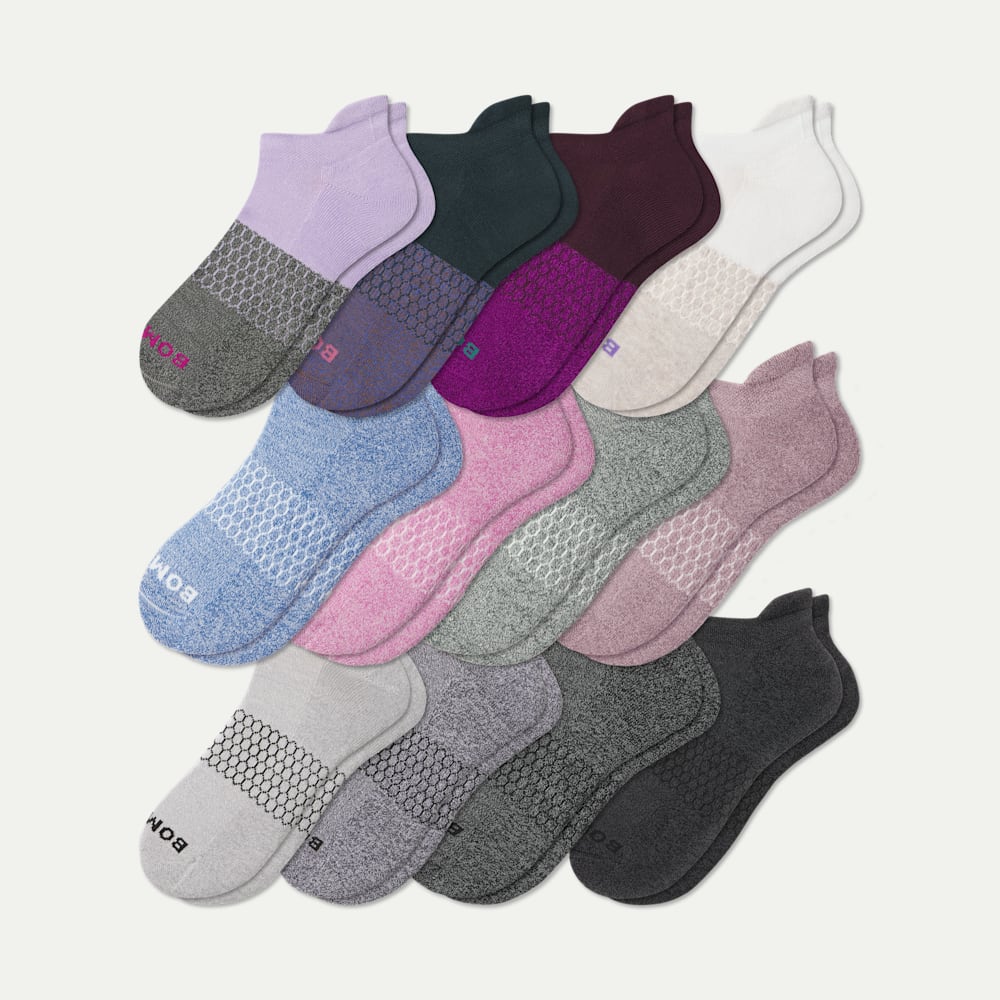 Women's Marl Ankle Sock 12-Pack - Plum Lavender Mix L