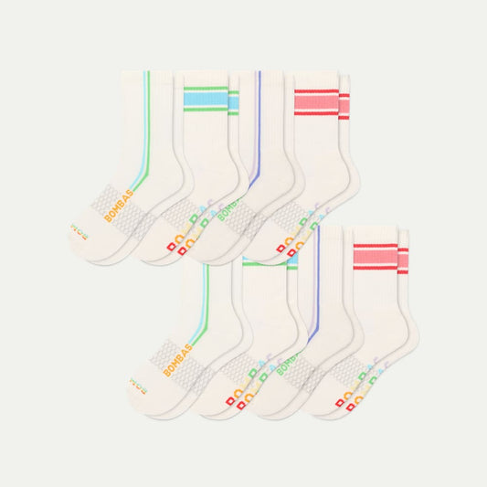 Pride Half Calf Sock 8-Pack - pride stripe mix L
