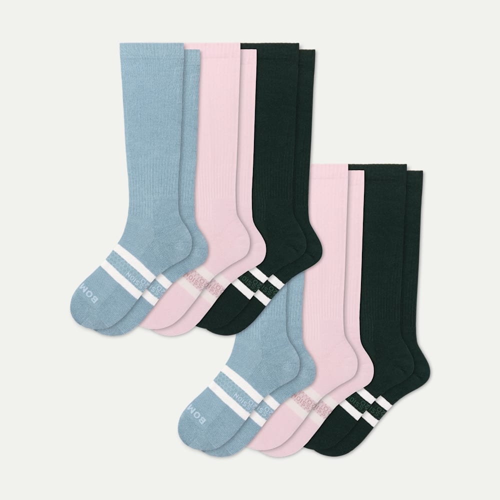 Women's Everyday Compression Sock 6-Pack (15-20mmHg) - Rose Forest Mix L